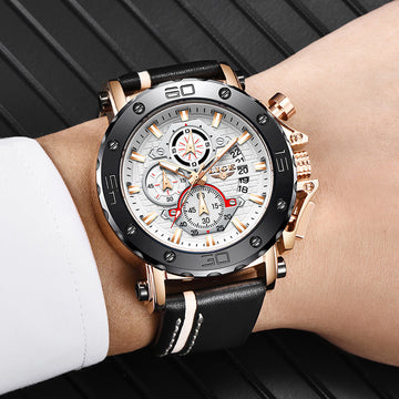 Multifunctional Waterproof Quartz Men’s Watch – Classic Bold Chronograph