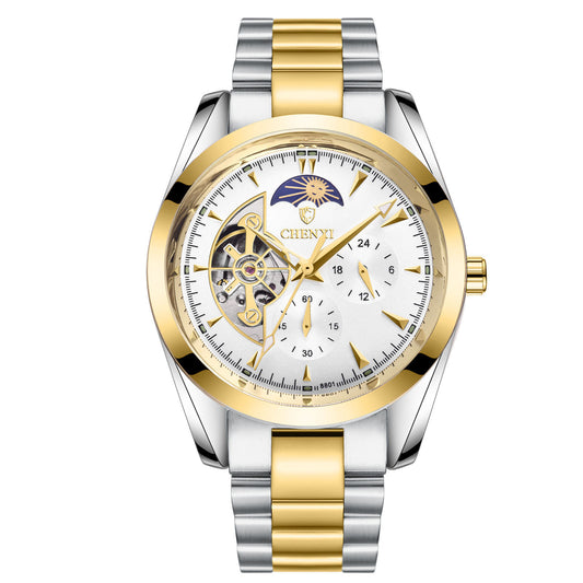 Multifunctional Waterproof Mechanical Men’s Watch – Business-Right Steel Timepiece