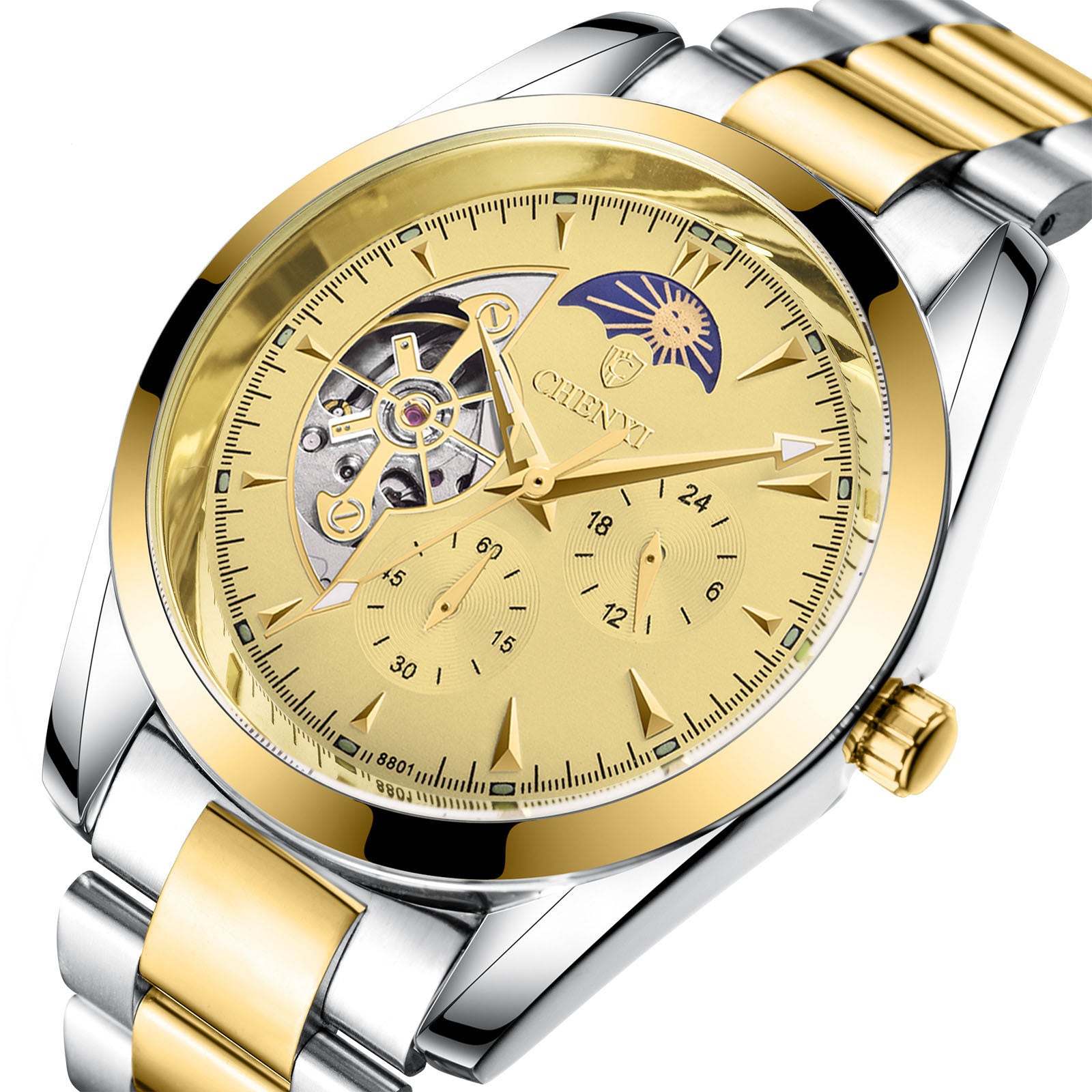 Multifunctional Waterproof Mechanical Men’s Watch – Business-Right Steel Timepiece
