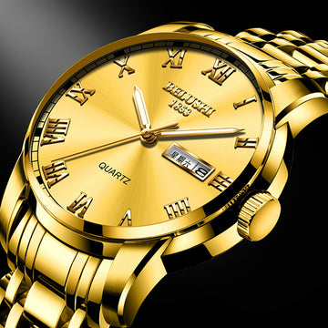 Multifunctional Waterproof Quartz Men’s Watch – Bold 48mm Chronograph with Steel Strap