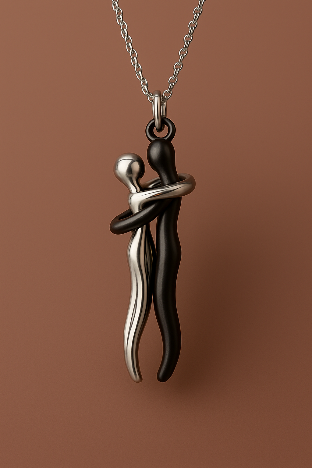 Love Hug Unisex Necklace – Clavicle Chain with Embracing Heart Pendant