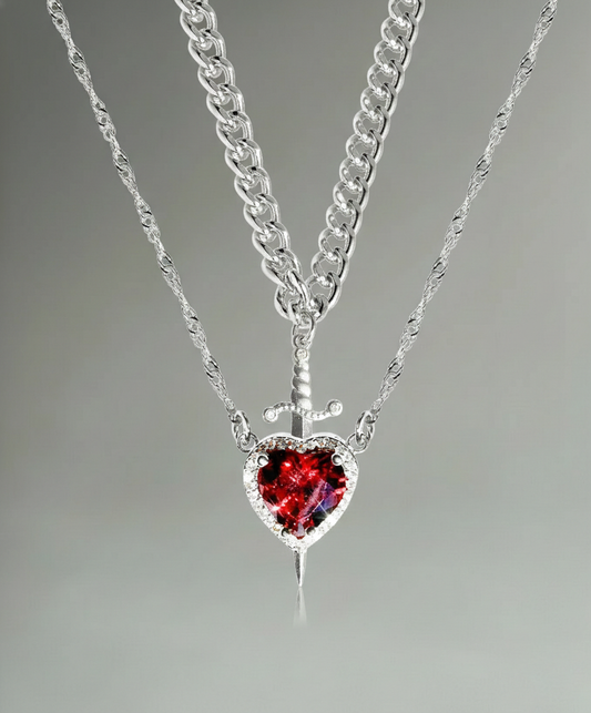 Eternal Love Heart Sword Pendant