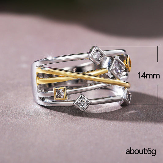 Two-Tone Spiral Gold Ring – Bold, Minimal & Modern