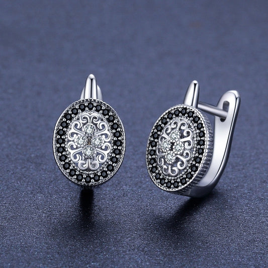 Elegant Copper-Plated Rhinestone Stud Earrings – Sparkling Round Statement