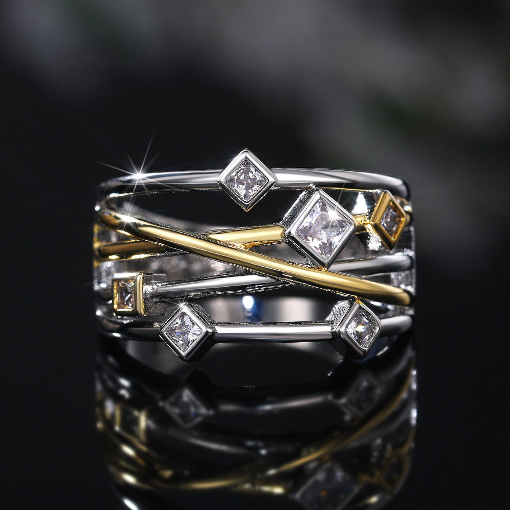Two-Tone Spiral Gold Ring – Bold, Minimal & Modern